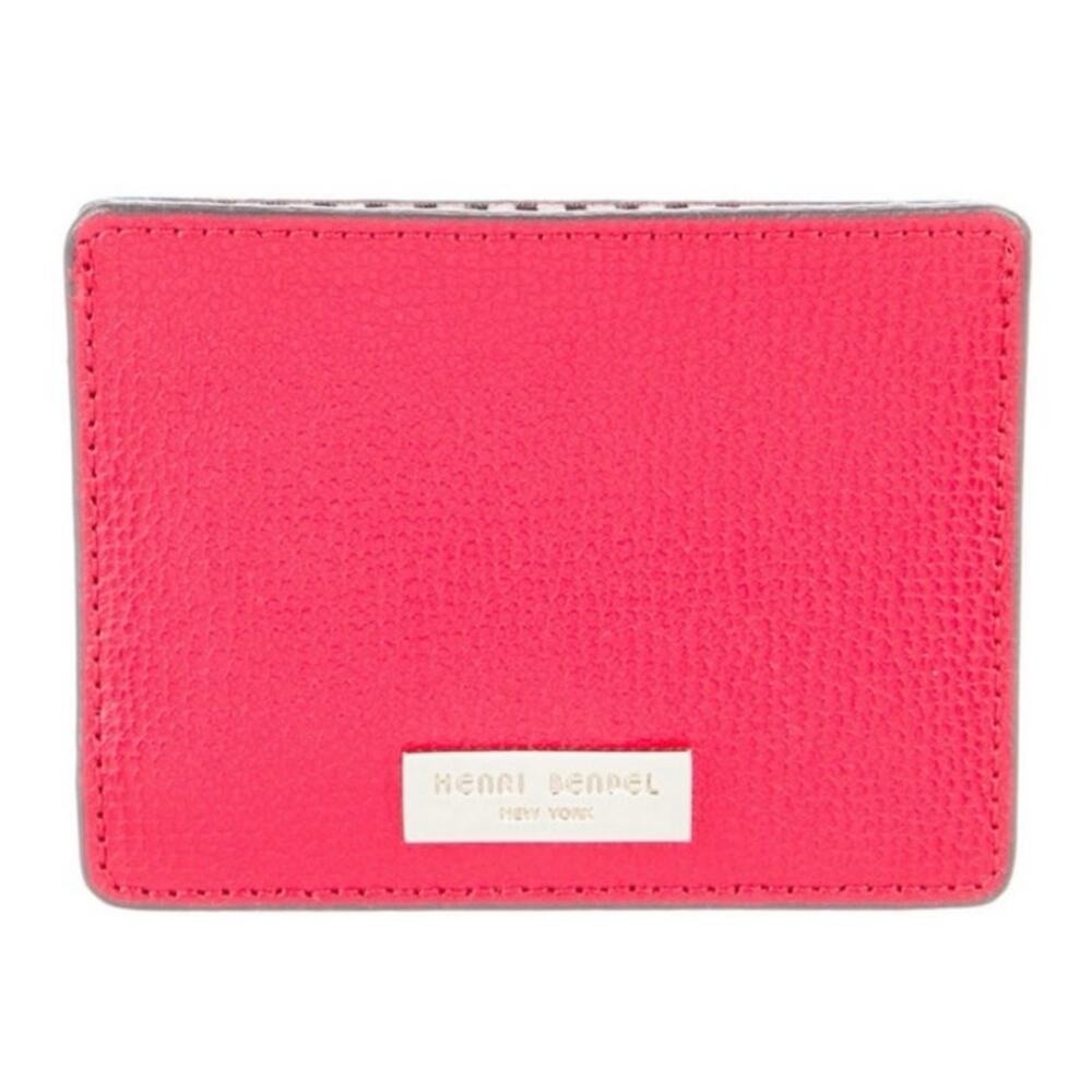 Henri Bendel New York Card Holder Red Leather Gold Tone Hardware, New w/o Tag